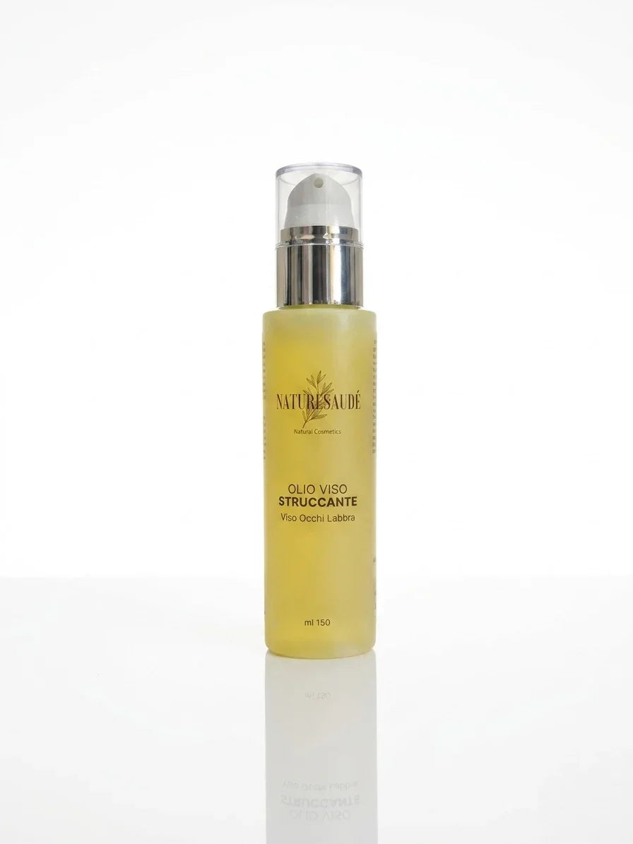 Olio viso struccante naturale per viso, occhi e labbra, 150ml, cruelty-free e made in Italy